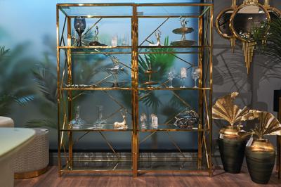 Стеллаж Garda Decor GY-SH8711GOLD Стеллаж стекло прозр/золото 80*35*180см арт. GY-SH8711GOLD