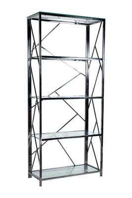 Мебель Garda Decor GY-SH8711BL Стеллаж стекло прозр/темн.хром 80*35*180см арт. GY-SH8711BL