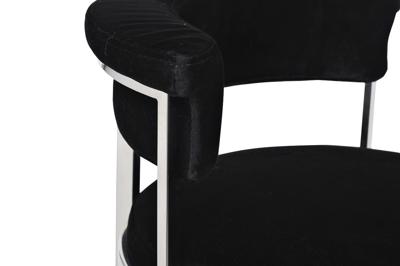 Стул барный Garda Decor GY-B8216-BL Стул барный, велюр черный/хром  49*55*85см арт. GY-B8216-BL