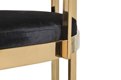 Стул барный Garda Decor GY-B8216GOLD-BL Стул барный, велюр черный/золото  49*55*85см арт. GY-B8216GOLD-BL