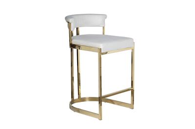 Стул барный Garda Decor GY-B8216GOLD-LG Стул барный, велюр светло-серый/золото  49*55*85 арт. GY-B8216GOLD-LG