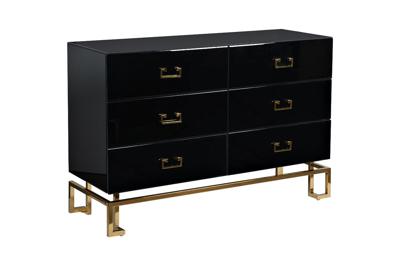 Комод Garda Decor KFG057 Комод черный 6 ящиков 120*42*82см арт. KFG057