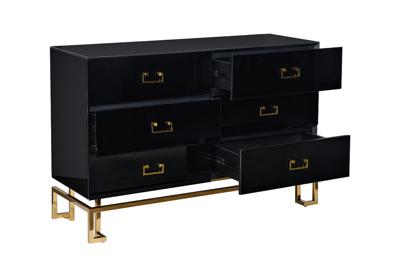 Комод Garda Decor KFG057 Комод черный 6 ящиков 120*42*82см арт. KFG057