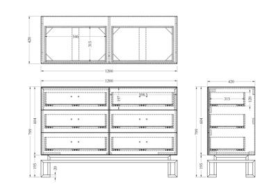 Комод Garda Decor KFG057 Комод черный 6 ящиков 120*42*82см арт. KFG057