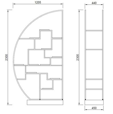 Стеллаж Garda Decor 77IP-SH1003 Стеллаж-полусфера роз.золото/темн.шпон 120*45*230см арт. 77IP-SH1003