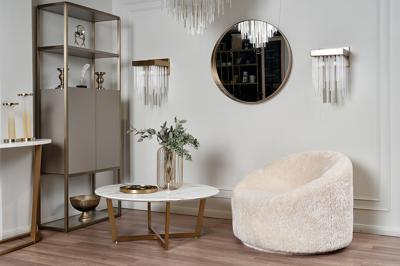 Стол журнальный Garda Decor 33FS-CT2029-BBS Стол журнальный Жемчужно-Белый (Pearl White) d100*40,6см арт. 33FS-CT2029-BBS