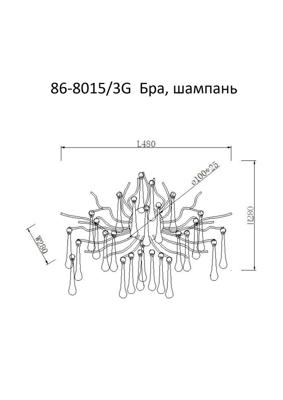 Бра Garda Decor 86-8015/3G Бра 50*40см, металл цвет шампань арт. 86-8015/3G