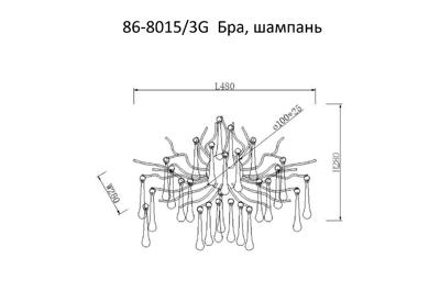 Бра Garda Decor 86-8015/3G Бра 50*40см, металл цвет шампань арт. 86-8015/3G