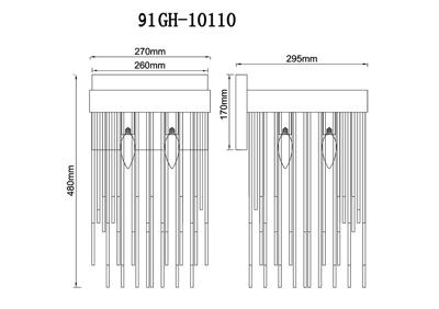 Бра Garda Decor 91GH-10110 Бра, латунь  27*29,5*h.48см арт. 91GH-10110