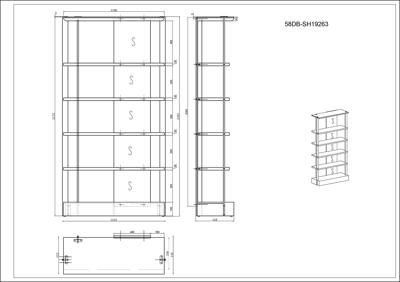 Мебель Garda Decor 58DB-SH19263 Стеллаж Бэль Эйр (Bel Air) 112,4*41,8*218см арт. 58DB-SH19263