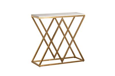 Консоль Garda Decor 47ED-CST026/80GOLD Консоль Бьянко Намибия (Bianco Namibia) бел.мр/мат.зол80*30*78 арт. 47ED-CST026/80GOLD