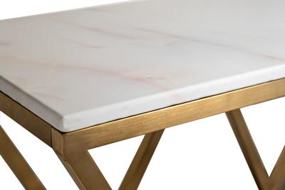 Консоль Garda Decor 47ED-CST026/80GOLD Консоль Бьянко Намибия (Bianco Namibia) бел.мр/мат.зол80*30*78 арт. 47ED-CST026/80GOLD