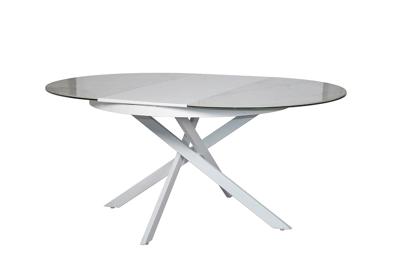Мебель Garda Decor 83MC-1907DT WH Стол обед.круг раскл.керам.бел. 170(120)*120*76см арт. 83MC-1907DT WH