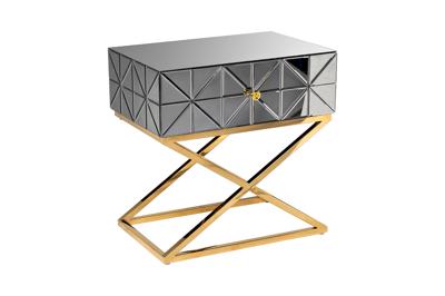 Тумбочка Garda Decor KFG090 Тумба с матовой зерк.отделкой каркас металл.  60*40*60см арт. KFG090