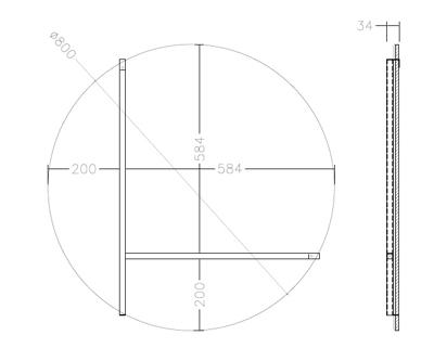 Зеркало Garda Decor KFG096 Зеркало круглое с металл. вставками золото d80см арт. KFG096