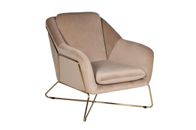 Мебель Garda Decor 46AS-AR2976-BG Кресло велюр бежевый/мат.зол. 75*87*80см арт. 46AS-AR2976-BG