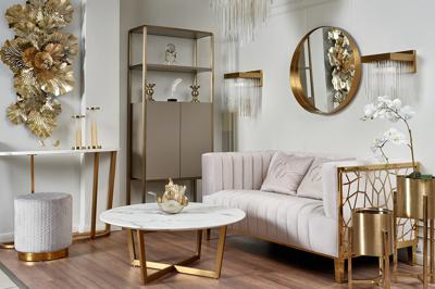 Зеркало Garda Decor 19-OA-6276L Зеркало в металл. объемной  раме золото d80*10 см арт. 19-OA-6276L