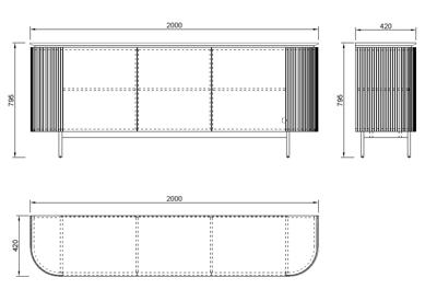 Комод Garda Decor 77IP-CH2072 Комод Скала (Scala) 200*42*80см арт. 77IP-CH2072