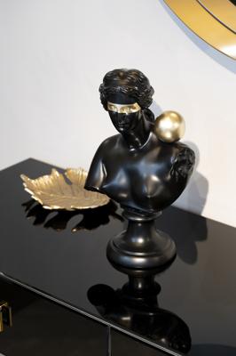 Статуэтка Garda Decor D3521 Статуэтка "Античный бюст" женский черн. 21*14*h.35см арт. D3521