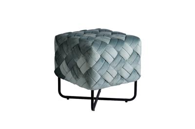 Мебель Garda Decor N-OT-100 MNT BL Банкетка плетеная велюр мятный 43*43*44см арт. N-OT-100 MNT BL