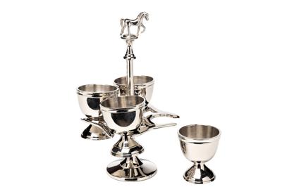 Подарок Garda Decor 95IM-5436 Подставка для яиц "Лошадь (Horse)" латунь цвет хром d10*18см арт. 95IM-5436