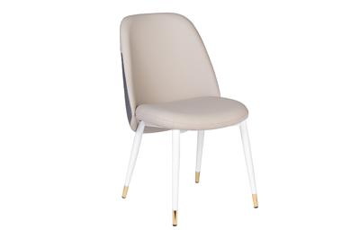 Стул Garda Decor 30C-DX-2100 Стул экокожа бежевая/серая 63*51*84см, белые ножки арт. 30C-DX-2100