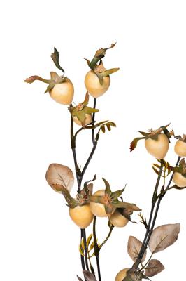 Цветок Garda Decor 9F78731-WH Ветка с плодами шиповника 74см (24) арт. 9F78731-WH