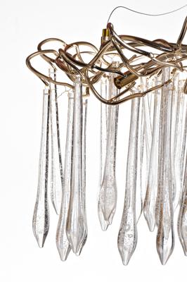 Потолочный светильник Garda Decor 86-8035/800 Люстра круглая "Капли" d.80*h.50см, шампань арт. 86-8035/800