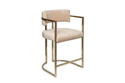 Стул полубарный Garda Decor 76AR-603GOLD-BG Стул полубарный велюр беж/мат. золото 52*55*91см арт. 76AR-603GOLD-BG