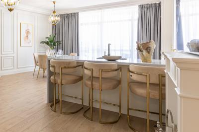 Стул полубарный Garda Decor 76AR-603GOLD-BG Стул полубарный велюр беж/мат. золото 52*55*91см арт. 76AR-603GOLD-BG