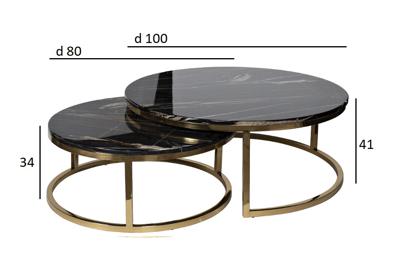 Стол журнальный Garda Decor 57EL-CT101А-BL Стол журнальный (набор из 2 шт) d100*41/d80*34см арт. 57EL-CT101А-BL