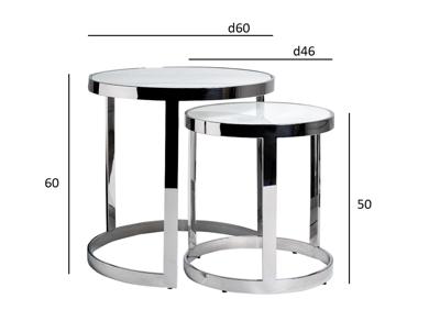 Стол журнальный Garda Decor 47ED-ET081S-GOLD Столы (наб 2шт) стекло чер.мрам/зол d60*60/d46*50 арт. 47ED-ET081S-GOLD