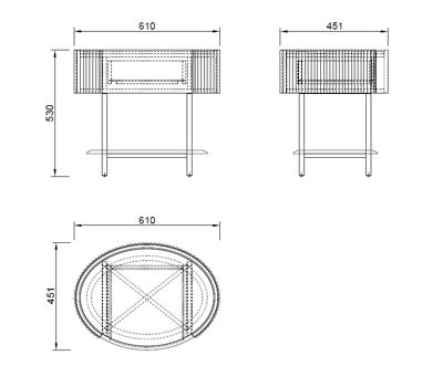 Тумбочка Garda Decor 77IP-NS2072 Тумбочка Скала (Scala) столешница матовая 60*44*55см арт. 77IP-NS2072
