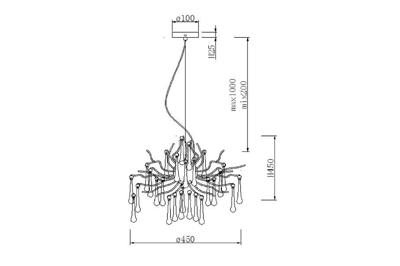 Потолочный светильник Garda Decor 86-8015/450S Люстра d.45*h.45см, металл хром арт. 86-8015/450S