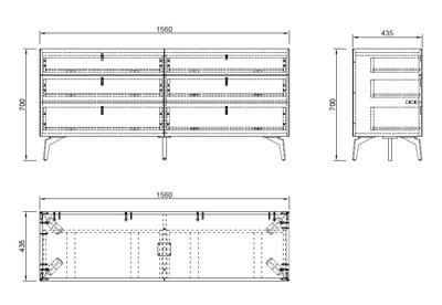 Мебель Garda Decor 77IP-CH817/1 Комод светлый 156*43,5*70см арт. 77IP-CH817/1