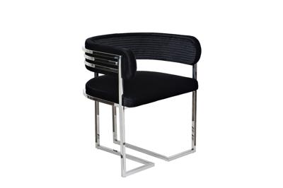 Стул Garda Decor GY-8504STUL-CHERN Стул велюр черный/хром 60*55*73см арт. GY-8504STUL-CHERN