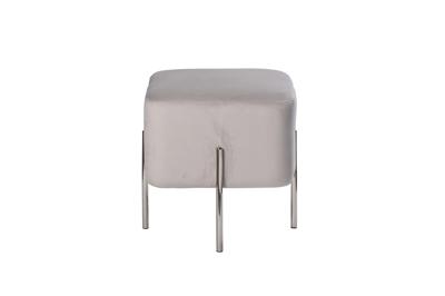 Мебель Garda Decor 76AR-732BAN-SVSER Банкетка велюр светло-серый/хром 42*42*44см арт. 76AR-732BAN-SVSER