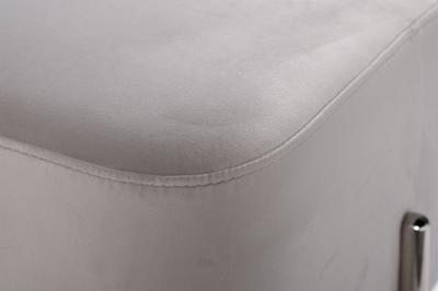 Мебель Garda Decor 76AR-732BAN-SVSER Банкетка велюр светло-серый/хром 42*42*44см арт. 76AR-732BAN-SVSER