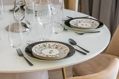 Подарок Garda Decor 133-359 Набор тарелок обеденных "Гармония (Harmony)" чёрно-золотая деколь 2 шт, 27см арт. 133-359