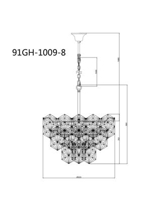 Потолочный светильник Garda Decor 91GH-1009-8 Люстра потолочная Тендер (Tender), латунь d.51см h.61см арт. 91GH-1009-8