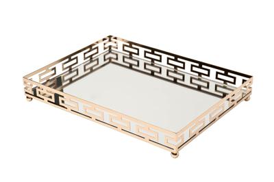 Ваза Garda Decor 2K389162-G Поднос декоративный зеркальное основание, цвет золото 35*25*5см арт. 2K389162-G