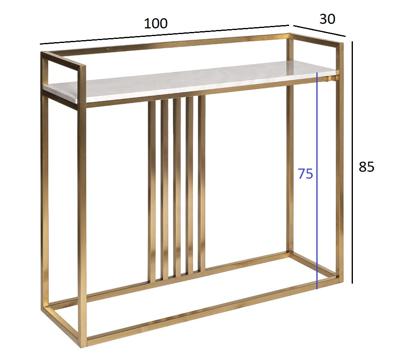 Мебель Garda Decor 47ED-182KONS-ZOL Консоль Мисти Нуова (Misty Nuova) иск.мрам/мат.зол 100*30*85см арт. 47ED-182KONS-ZOL