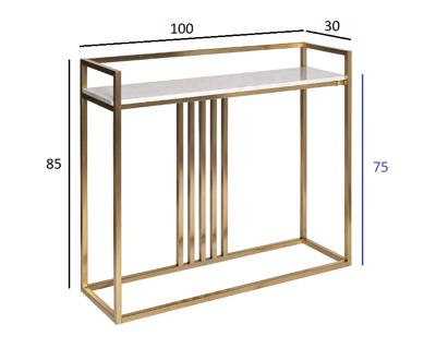 Мебель Garda Decor 47ED-182KONS-ZOL Консоль Мисти Нуова (Misty Nuova) иск.мрам/мат.зол 100*30*85см арт. 47ED-182KONS-ZOL