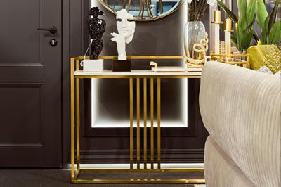 Мебель Garda Decor 47ED-182KONS-ZOL Консоль Мисти Нуова (Misty Nuova) иск.мрам/мат.зол 100*30*85см арт. 47ED-182KONS-ZOL