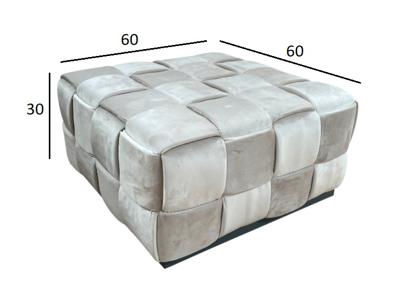 Пуф Garda Decor N-PUF-222 SVB Пуф плетеный, велюр светло-бежевый 60*60*30см арт. N-PUF-222 SVB