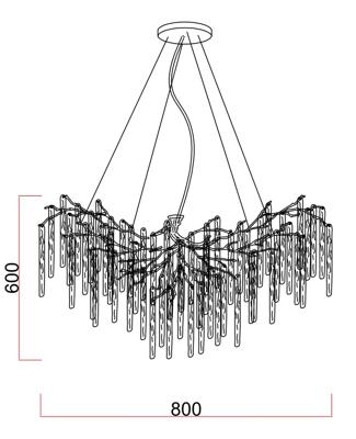 Потолочный светильник Garda Decor 86-6001/800 Люстра Асида (Asida) d.80 h.60см, металл цвет золото арт. 86-6001/800