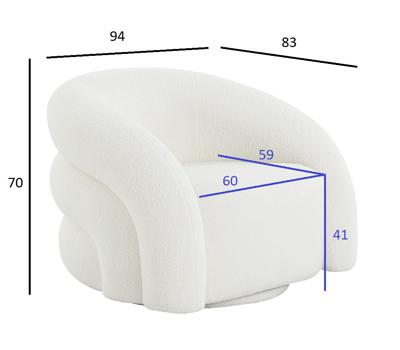 Мебель Garda Decor DY-KRES-117 BEL Кресло поворотное, иск.мех белый 94*83*70см арт. DY-KRES-117 BEL