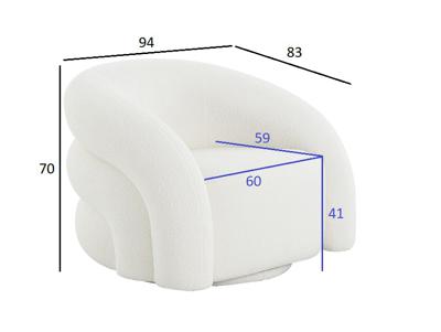 Мебель Garda Decor DY-KRES-117 BEL Кресло поворотное, иск.мех белый 94*83*70см арт. DY-KRES-117 BEL