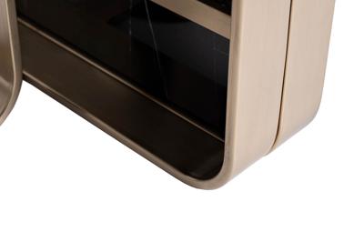 Стол журнальный Garda Decor 76AR-3183-STOL/ZH Стол журнальный иск. камень черный / золото 50*50*50см арт. 76AR-3183-STOL/ZH
