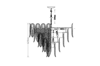 Потолочный светильник Garda Decor 62GDM-8103-800 Люстра подвесная D80*H63см арт. 62GDM-8103-800